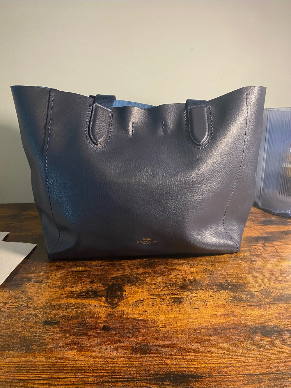 Coach Derby Navy Leather Tote Bag